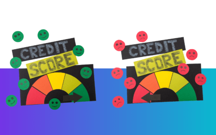 Comparison showing a good credit score versus a low credit score needed for a mortgage